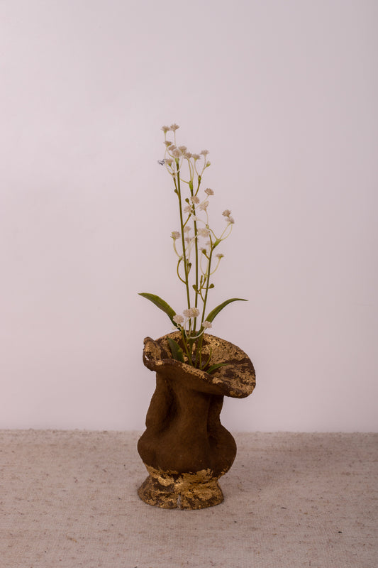 Rise and Set Wave Vase - Brown